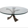 Mid-Century Modern Glass and Bronze Coffee Table, Italy, 1960s