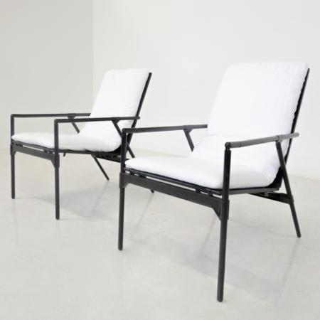 Mid-Century Pair of Foldable Armchairs by Richard Sapper for B&B Italia, 1984