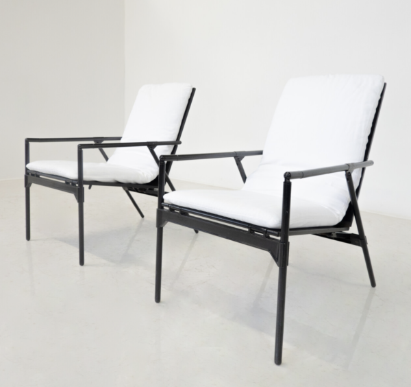 Mid-Century Pair of Foldable Armchairs by Richard Sapper for B&B Italia, 1984