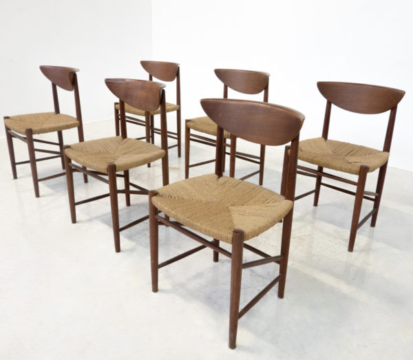 Mid-Century Set of 6 Chairs Model 316 by Peter Hvidt & Orla Mølgaard Nielsen for Søborg Møbelfabrik, Denmark, 1950s