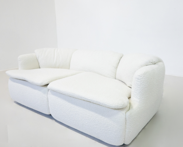 Confidential Sofa by Alberto Rosselli for Saporiti, Italy,1970s - New White Upholstery - 2 Available