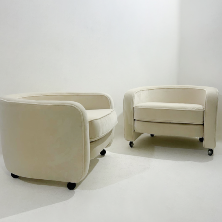 Mid-Century Modern Pair of Armchairs - New Upholstery