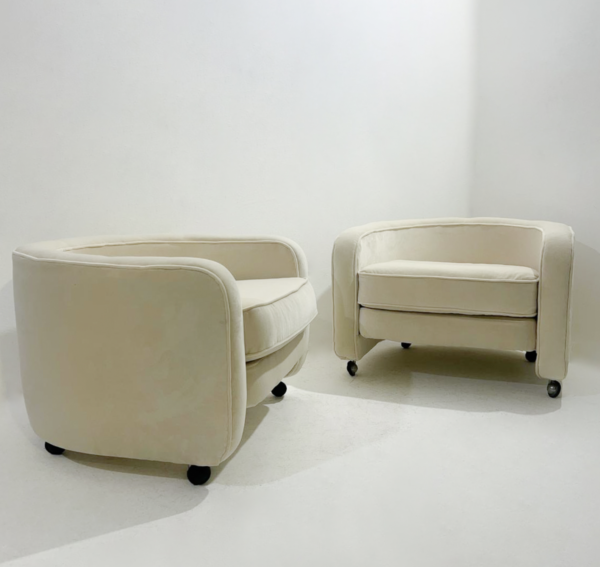 Mid-Century Modern Pair of Armchairs - New Upholstery