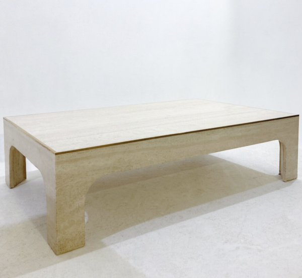 Mid-Century Modern Travertine Coffee Table by Willy Rizzo, Italy, 1960s