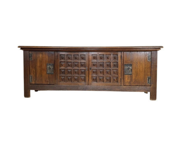 Mid-Century Sideboard in the style of Guillerme et Chambron, Solid Oak