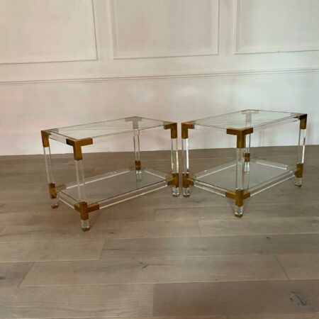 Pair of Plexi side tables, 1970s France