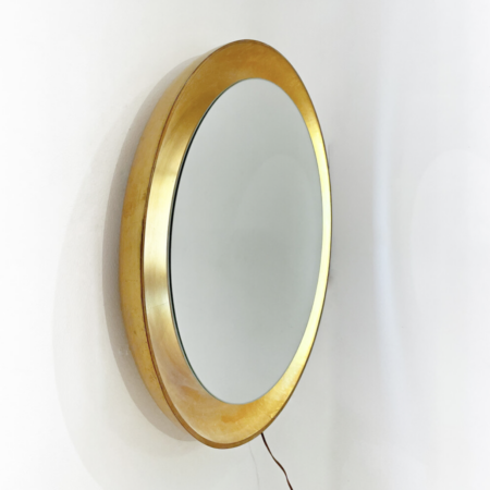 Mid-Century Modern Gold Mirror, Wood, Italy, 1960s