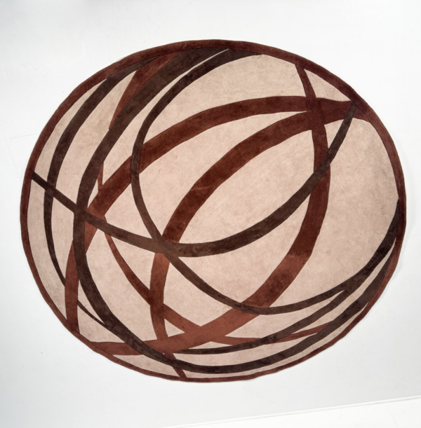 Round Abstract Rug, 1970s