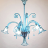 Murano Blue Glass Chandelier - 5 Arms Of Light, 1940s - Image 4
