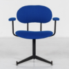 Mid-Century Modern Bleu Swivel Desk Chair - Image 11