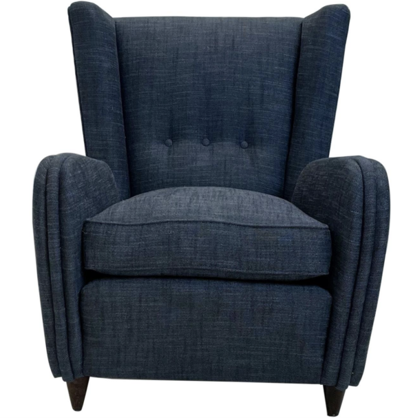 Mid-Century Modern Paolo Buffa Blue Fabric Armchair