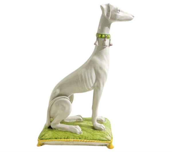 Mid-Century Ceramic Whippet Dog Sculpture, Italy, 1960s