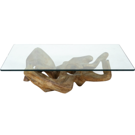Mid-Century Modern Coffee Table by Claudio Trevi, Glass and Concrete, 1970s