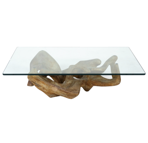 Mid-Century Modern Coffee Table by Claudio Trevi, Glass and Concrete, 1970s