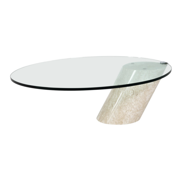 Model K1000 Travertine & Glass Coffee Table By Team Form