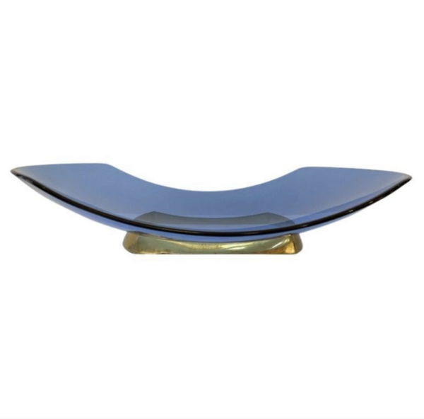 Blue Fruit Bowl "Model 1419" by Max Ingrand for Fontana Arte, 1960s