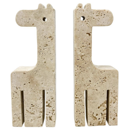 Mid-Century Modern Pair of Travertine Bookends by Fratelli Mannelli, Italy, 1970