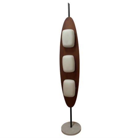Totem Floor Lamp by Goffredo Reggiani, Wood, Marble and Opaline, Italy, 1970s