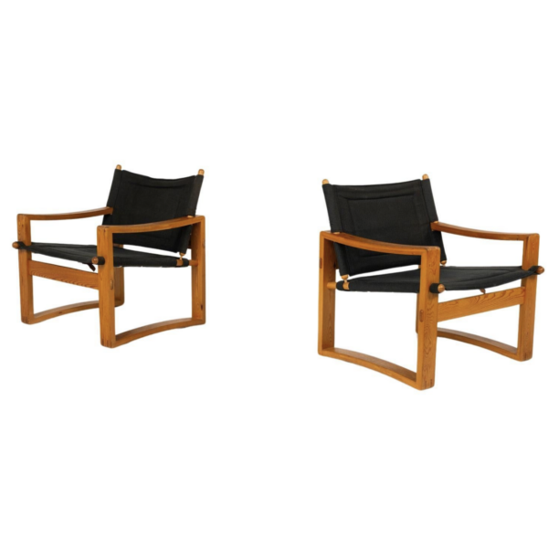 Mid-Century Modern Pair of 'Safari' Armchairs by Børge Jensen for Bernstorffsmin