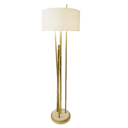 Contemporary Brass faux Bamboo Floor Lamp - 2 available