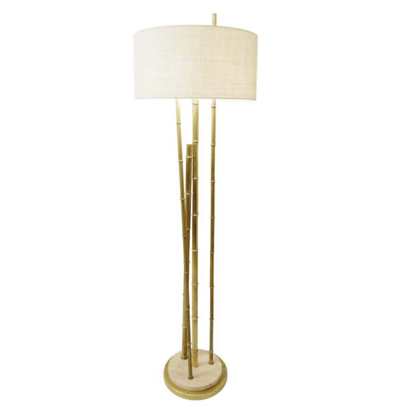 Contemporary Brass faux Bamboo Floor Lamp - 2 available