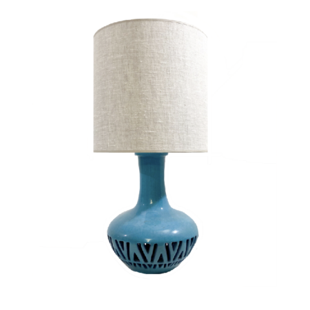 Mid-Century Blue Ceramic Table Lamp