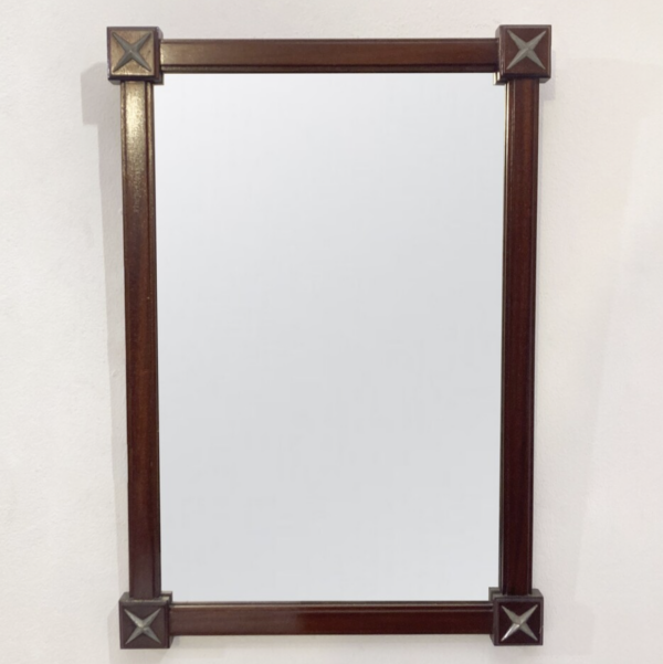 Mid-Century Rectangular Wooden Mirror