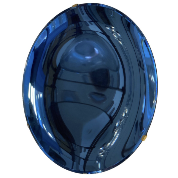 Contemporary Round Italian Blue Mirror, Italy