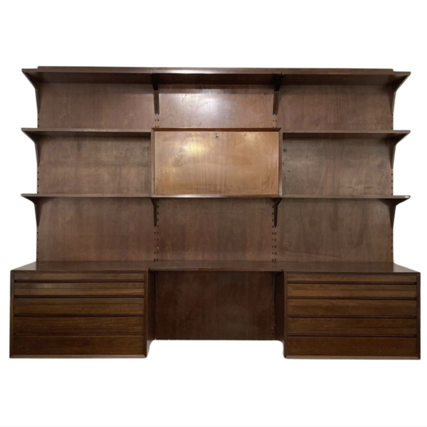 Mid-Century Modern Wooden Wall Unit, Italy , 1960s