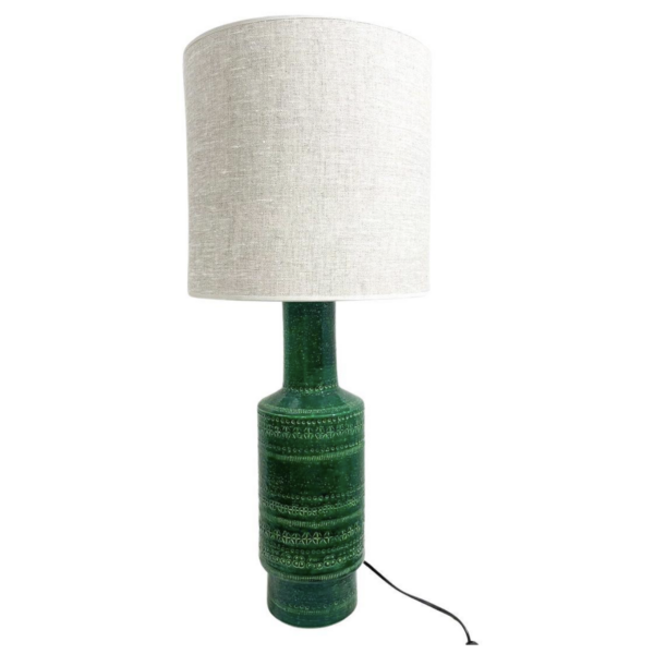 Mid-Century Bitossi Ceramic Green Table Lamp, Italy, 1960s