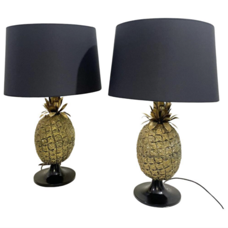 Pair Of Brass Pineapple Table Lamps