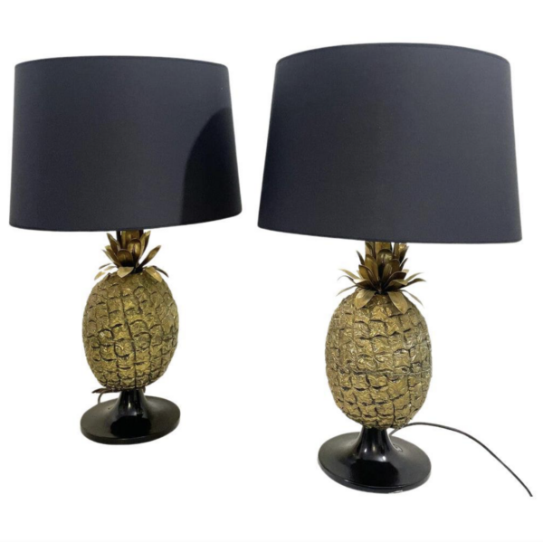 Pair Of Brass Pineapple Table Lamps