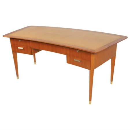 Mid-Century Modern Desk with Leather Top, Italy, 1940s