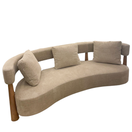 Contemporary Bean Shaped Sofa, Beige Upholstery, Italy