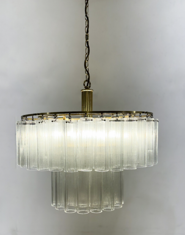 Tube Chandelier, Murano Glass, 1970s