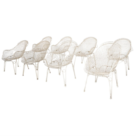 Mid-Century Modern set of 8 Garden Chairs, Italy, 1950s