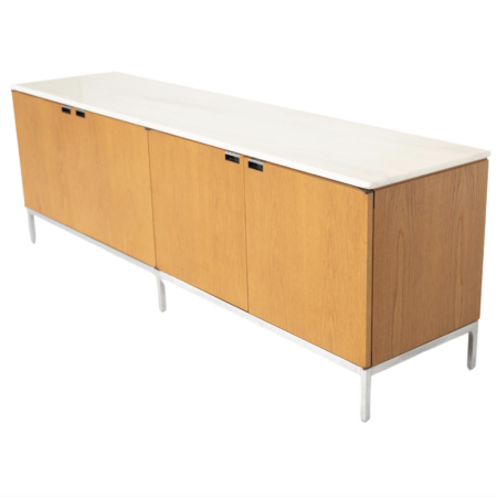 Mid-Century Modern Florence Knoll Sideboard, Marble and Wood, 1960s