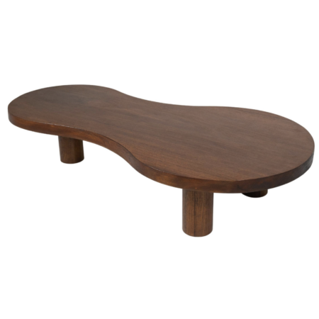 Organic Shaped Wooden Coffee Table, Contemporary