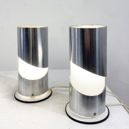 Mid-Century Modern Pair of Tube Table Lamps by Imago DP, Italy, 1970s