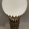 Mid-Century Floor Lamp, Gold Metal and Opaline Glass - Image 4