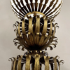 Mid-Century Floor Lamp, Gold Metal and Opaline Glass - Image 3