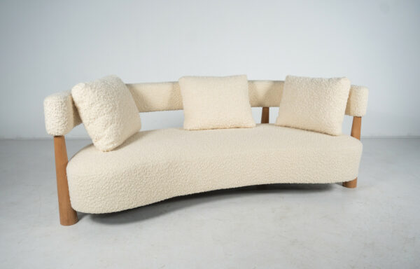 Contemporary Sofa in White Boucle