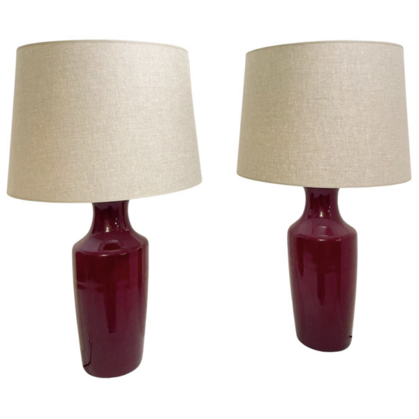 Mid-Century Modern Pair Of Murano Table Lamps, Venini