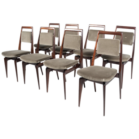 Mid-Century Modern Set of 8 Chairs by Vittorio Dassi, Italy, 1950s