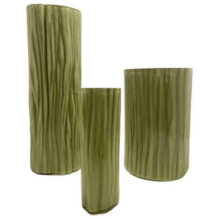 3 flower vases by Carlo Nason for AZ. Mazzega, Murano glass, 1960, Italy