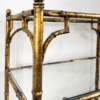 6-tier shelf in steel and gold metal imitation bamboo, glass shelves - Image 3