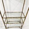 6-tier shelf in steel and gold metal imitation bamboo, glass shelves - Image 2