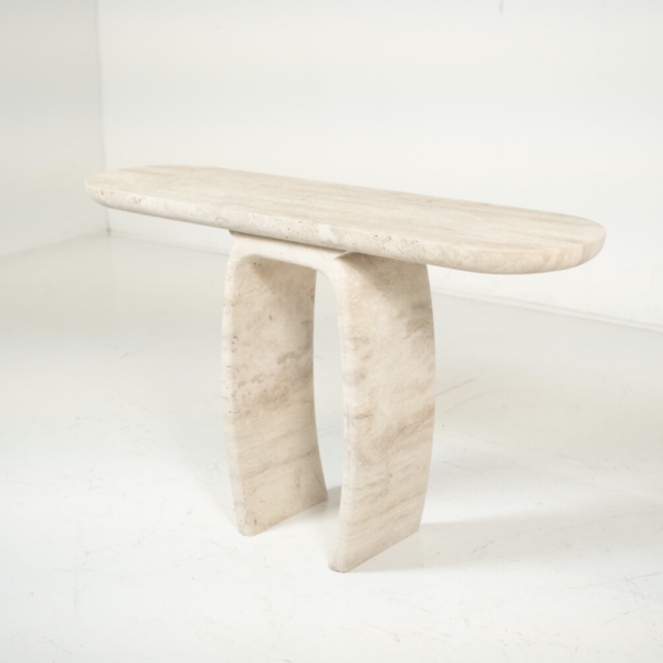 Contemporary Italian Travertine Console