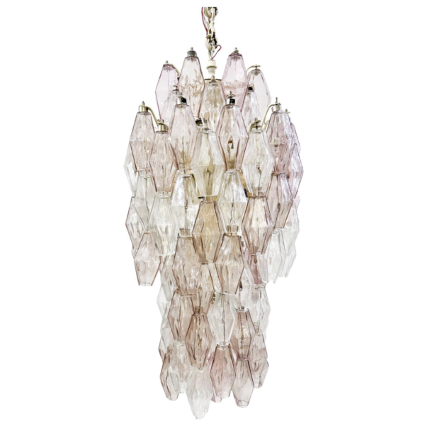 Mid-Century Murano Glass Chandelier "Polyhedr" by Carlo Scarpa for Venini, Italy