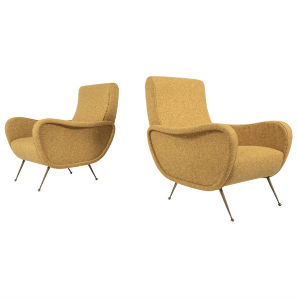 Mid-Century Modern Pair of Armchairs in the Style of Zanuso